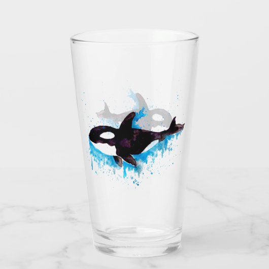Wasserfarbe Orca Glas (Rückseite)