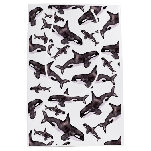 Wasserfarbe Orca Mittlere Geschenktüte (Vorderseite)