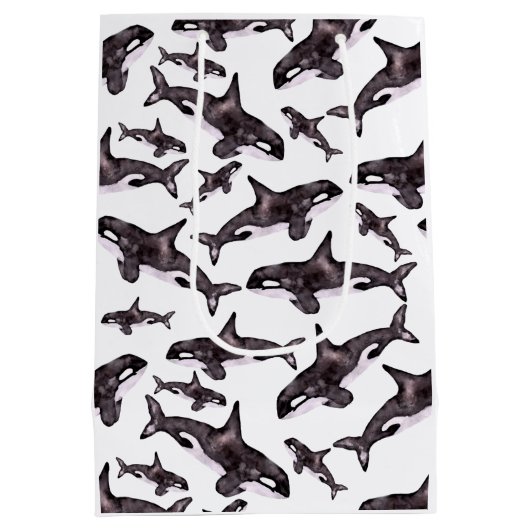 Wasserfarbe Orca Mittlere Geschenktüte (Rückseite)
