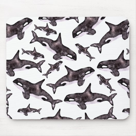 Wasserfarbe Orca Mousepad (Vorne)