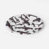 Wasserfarbe Orca Pappteller (Schrägansicht)