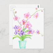 Wasserfarbe Orchid Postkarte (Vorne/Hinten)