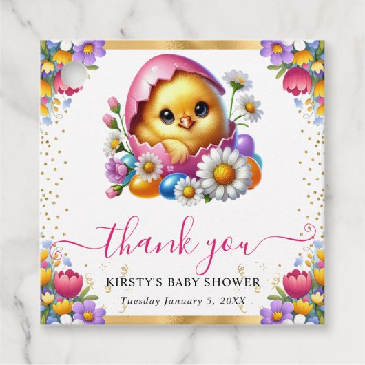 Wasserfarbe Oster Kichtenfrühlingsblumen Kinderdus Geschenkanhänger (Vorderseite)