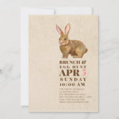 Wasserfarbe Osterbrunch und Ei-Jagd Einladung (Vorderseite)