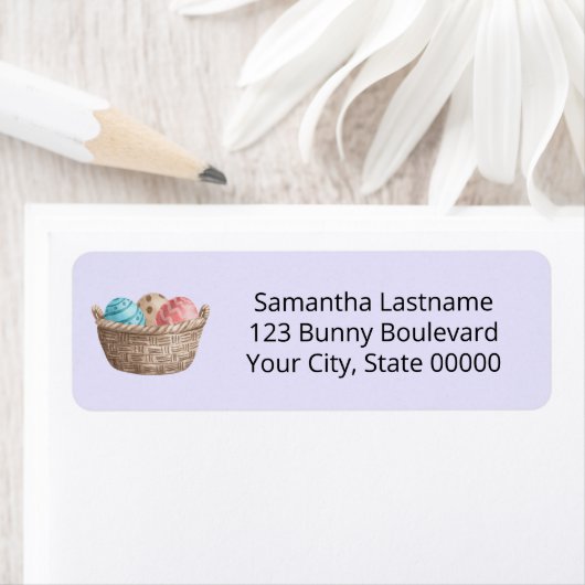 Wasserfarbe Ostereier Jagd Korb Lavendel Anschrift (Insitu)