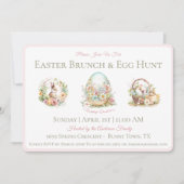 Wasserfarbe Ostern Brunch Ei Jagd Einladung (Vorderseite)