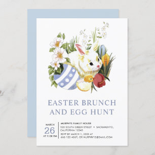 Wasserfarbe Ostern Brunch Ei Jagd Einladung