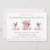 Wasserfarbe Ostern Brunch Eierjagd Rosa Einladung (Vorderseite)