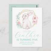 Wasserfarbe Ostern Bunny Girl Postkarte (Vorne/Hinten)