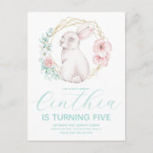 Wasserfarbe Ostern Bunny Girl Postkarte (Vorderseite)