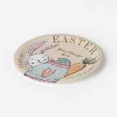 Wasserfarbe Ostern Bunny und Ei . Ostern ist hier! Pappteller (Schrägansicht)