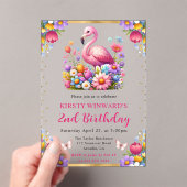 Wasserfarbe Ostern Flamingo Frühlingsblumen Geburt Acryleinladungen (Insitu (Handheld))