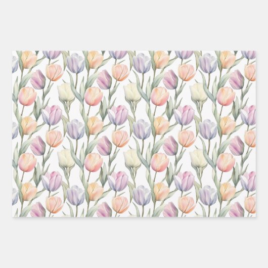 Wasserfarbe Ostern Sonniges Jahr Geschenkpapier Set (Vorderseite 3)