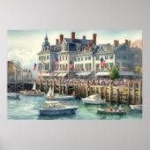 Wasserfarbe Ostküste Wasserbild Poster (Vorne)