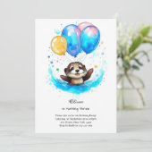 Wasserfarbe Otter Geburtstag Einladung (Stehend Vorderseite)