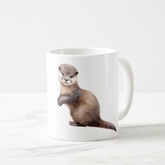 Wasserfarbe Otter Kaffeetasse (VorderseiteRechts)