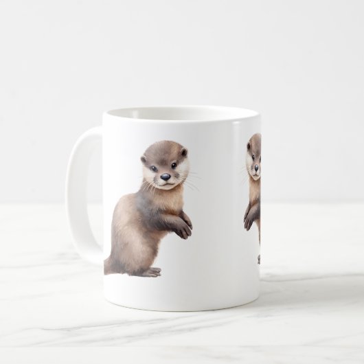 Wasserfarbe Otter Kaffeetasse (Vorderseite Links)