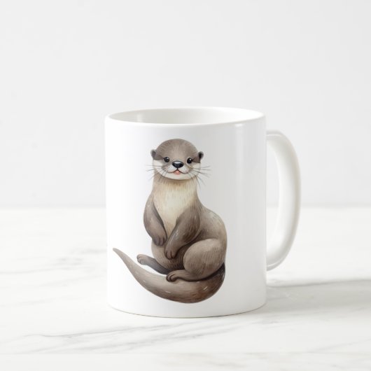 Wasserfarbe Otter Kaffeetasse (VorderseiteRechts)