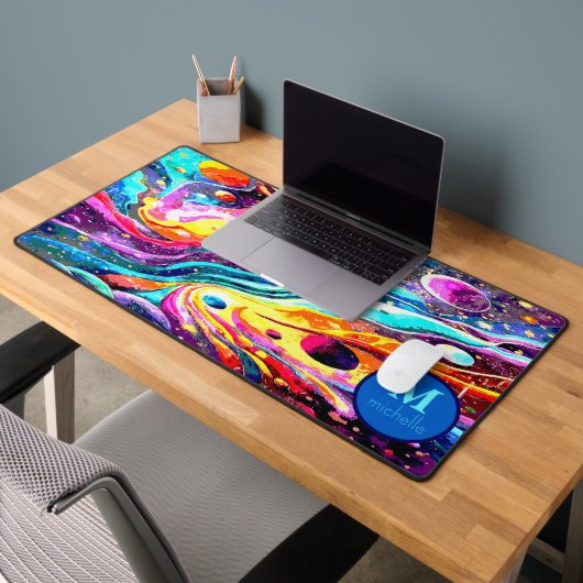 WASSERFARBE OUTER SPACE MONOGRAMM DESIGN SCHREIBTISCHUNTERLAGE (Büro 2)