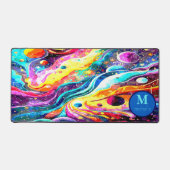 WASSERFARBE OUTER SPACE MONOGRAMM DESIGN SCHREIBTISCHUNTERLAGE (Vorderseite)