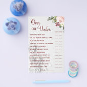 Wasserfarbe Over oder Under Brautparty Spielkarte Flyer (Einzeln)