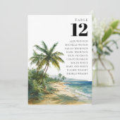 Wasserfarbe Palm Beach Tischnummer Sitzordnung (Stehend Vorderseite)