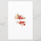 Wasserfarbe Pampas Grass Weiße Blume Hochzeitmenü (Rückseite)