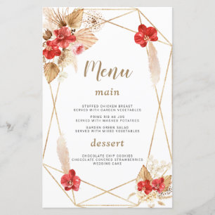 Wasserfarbe Pampas Grass Weiße Blume Hochzeitmenü