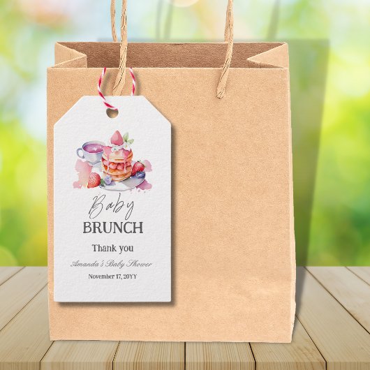 Wasserfarbe Pancake Baby Brunch Dusche Geschenkanhänger