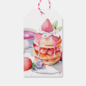 Wasserfarbe Pancake Baby Brunch Dusche Geschenkanhänger (Rückseite)