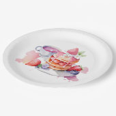 Wasserfarbe Pancake Baby Brunch Dusche Pappteller (Schrägansicht)