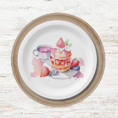 Wasserfarbe Pancake Baby Brunch Dusche Pappteller