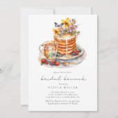 Wasserfarbe Pancakes Bridal Brunch Einladung (Vorderseite)