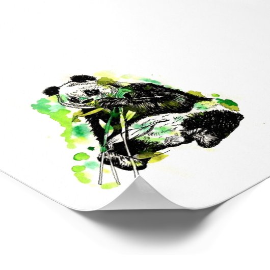 Wasserfarbe Panda Poster (Ecke)