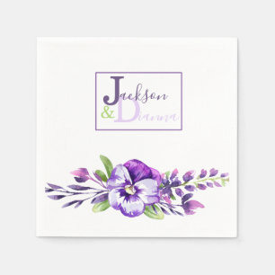 Wasserfarbe Pansy Wedding Napkins Serviette
