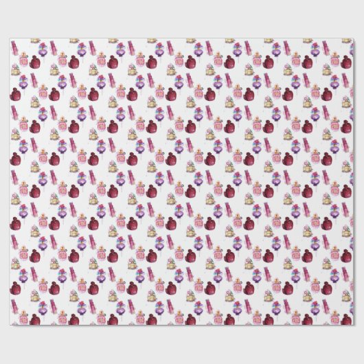 Wasserfarbe Parfüms Flaschen Geschenkpapier (Flach)