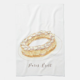 Wasserfarbe Paris-Brest Geschirrtuch
