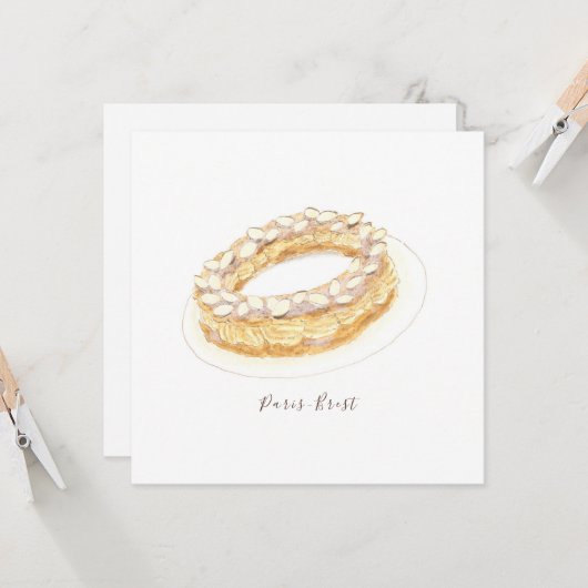 Wasserfarbe Paris-Brest Karte (Vorderseite/Rückseite Beispiel)