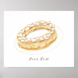 Wasserfarbe Paris-Brest Poster