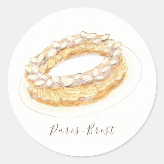 Wasserfarbe Paris-Brest Runder Aufkleber (Vorderseite)