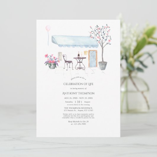 Wasserfarbe Paris Einladung (Stehend Vorderseite)