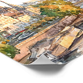 Wasserfarbe Paris Frankreich Hochzeitskarte Poster (Ecke)