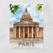 Wasserfarbe Paris Pantheon Sketch Malerei Postkart Postkarte (Vorderseite)