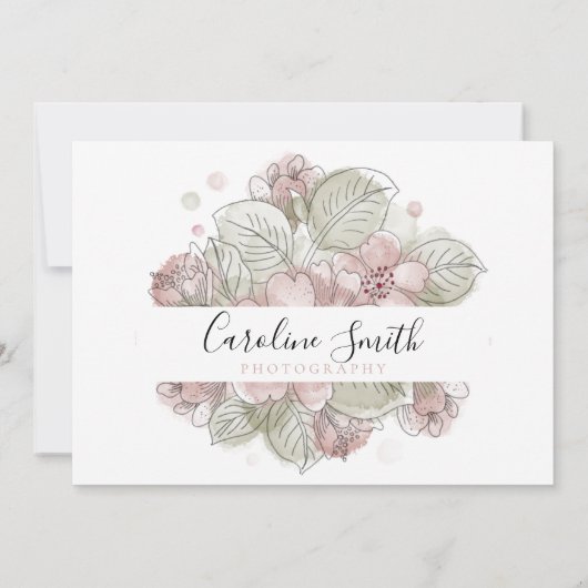 Wasserfarbe, Pastell, Blumengeschenkgutschein, Einladung (Rückseite)