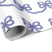 Wasserfarbe Patriotische Blaue Bogen Geschenkpapier (Rolleneckpunkt)