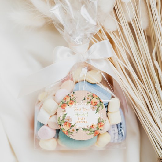 Wasserfarbe Peach Girl Babydusche Vielen Dank Runder Aufkleber