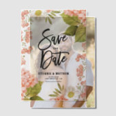 Wasserfarbe Peach Hydrangea Save the Date Pergament Einladungen (Versatz (Ehepaar))