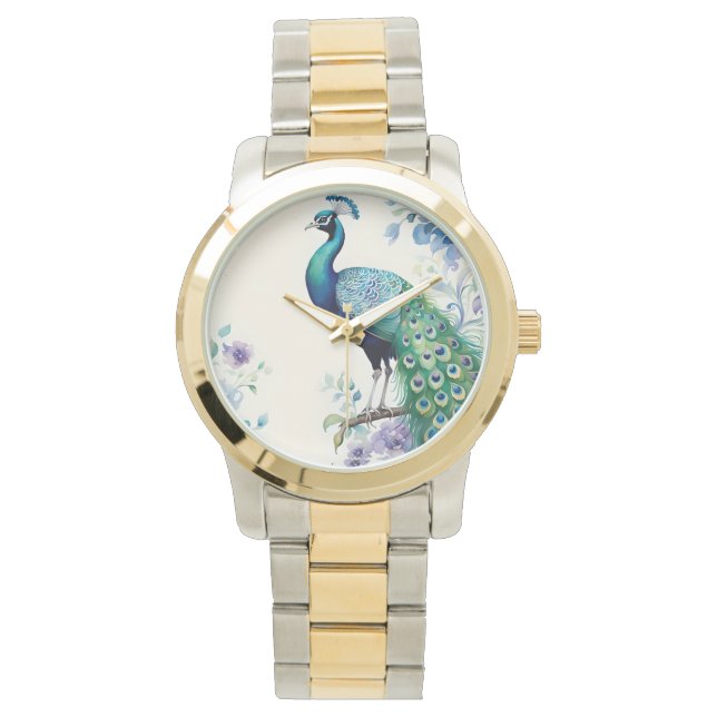 Wasserfarbe Peacock Armbanduhr (Vorderseite)