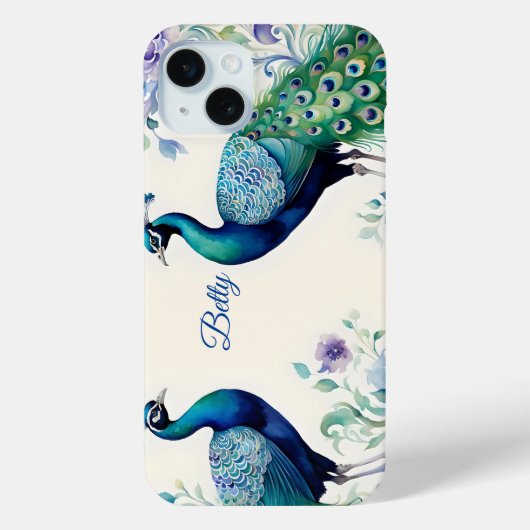 Wasserfarbe Peacock Case-Mate iPhone Hülle (Rückseite)