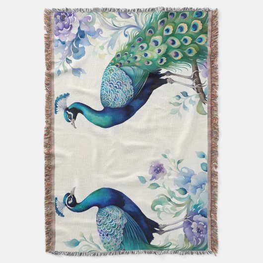 Wasserfarbe Peacock Decke (Vorderseite Vertikal)